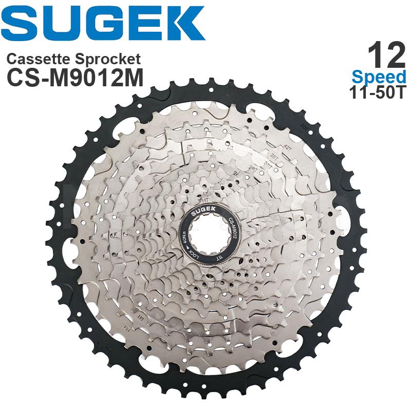 SUGEK 11/12/13 Speed Cassette Sprocket 50/52T DEORE M5100 M6100 CS-M9011 12 13 Colorful HG Steel/Al compatible K7 XT GX MTB: M9012M 50T