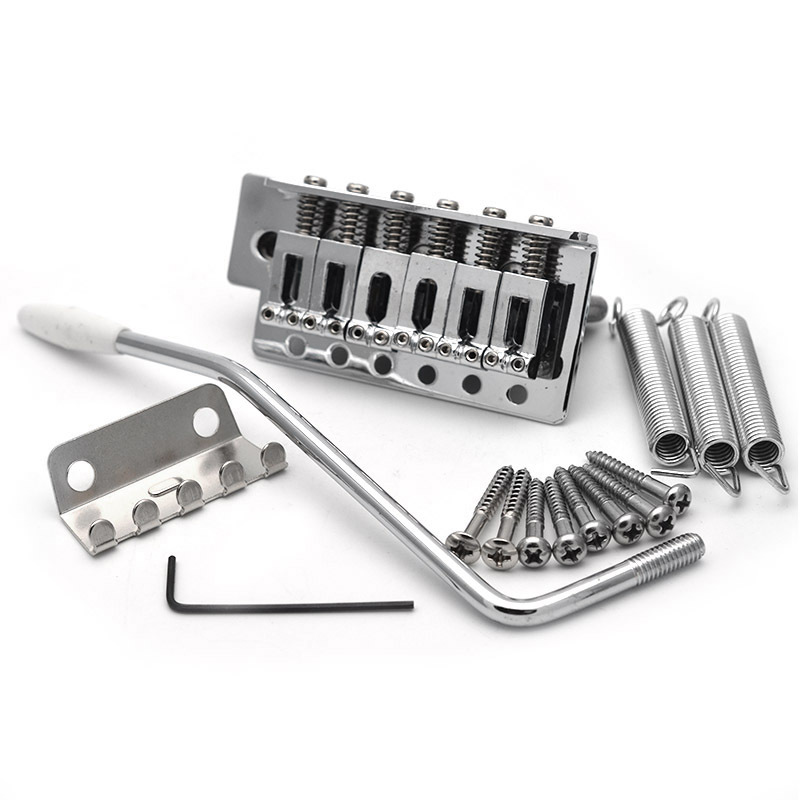 6-saitige Gitarrenbrücke, Sattel-Saitenhalter für Gitarre, Strat SQ ST, E-Gitarre, Tremolo-Brücke, Standard-Gitarrenzubehör: Silber
