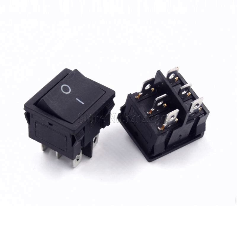 KCD5 21x24mm 21*24mm Rocker Switches Kit 4 Pin 6Pin 2 Position 3 Position 6A/12A 250VAC ON-OFF ON-OFF-ON: 6Pin 2Position Black
