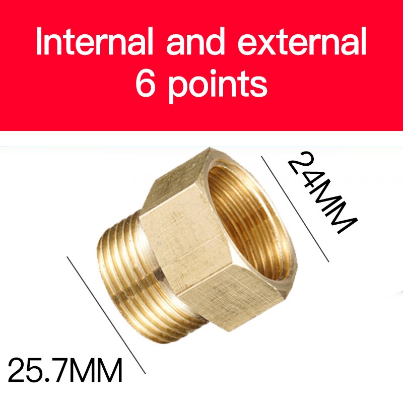 Adaptador de cobre de 1/8 ", 3/8", 1/2 ", 3/4", macho y hembra, Conector de conector de tuberías de latón reductor, adaptador de Gas y aire, presión de agua y combustible: 6P