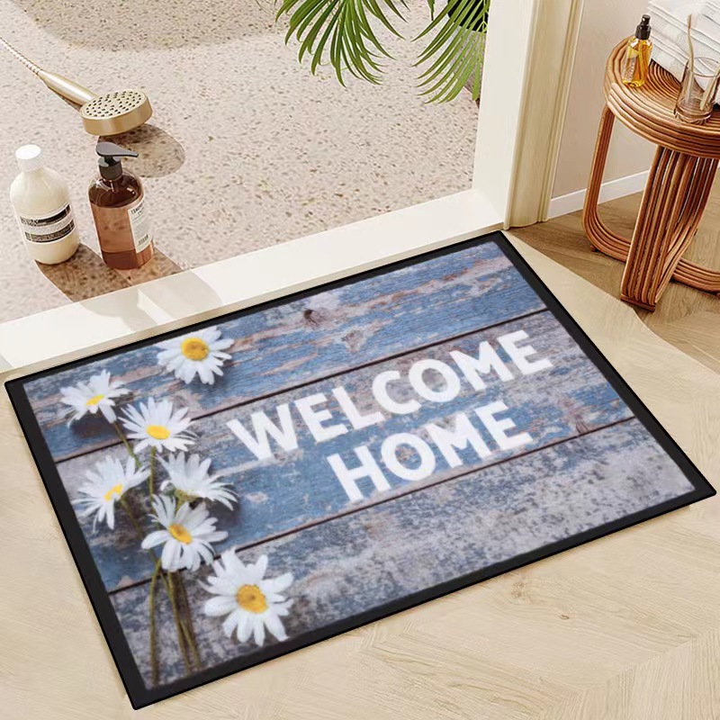 VIKAMA-alfombrilla de suelo con flores de grano de madera 3D, alfombrilla para puerta de entrada, alfombrilla para pies, flor decorativa para el Día de San Valentín, 40x60CM: 1.200 mm x 1.700 mm / Caqui oscuro