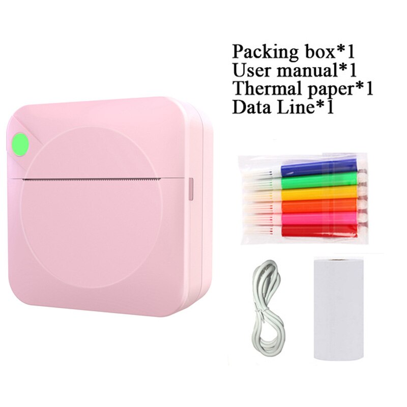 Mini Printer Portable Thermal Printing Machine Bluetooth Mini Photo Picture Label Printer for Android iOS DIY Home Use Printer: C17-PING