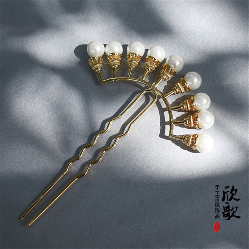 Retro Haar Sticks Parel Rij Haarspeld Kimono Haaraccessoires Super Fee Kostuum Hoofdtooi Vrouwen Antieke Haarspeld Haar