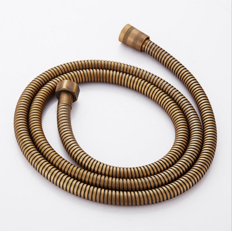 Antik brons/guld/krom 1.5m duschslang vvs flexibelt rostfritt stål dubbla sammankopplade badrumsvatten vvs slangar