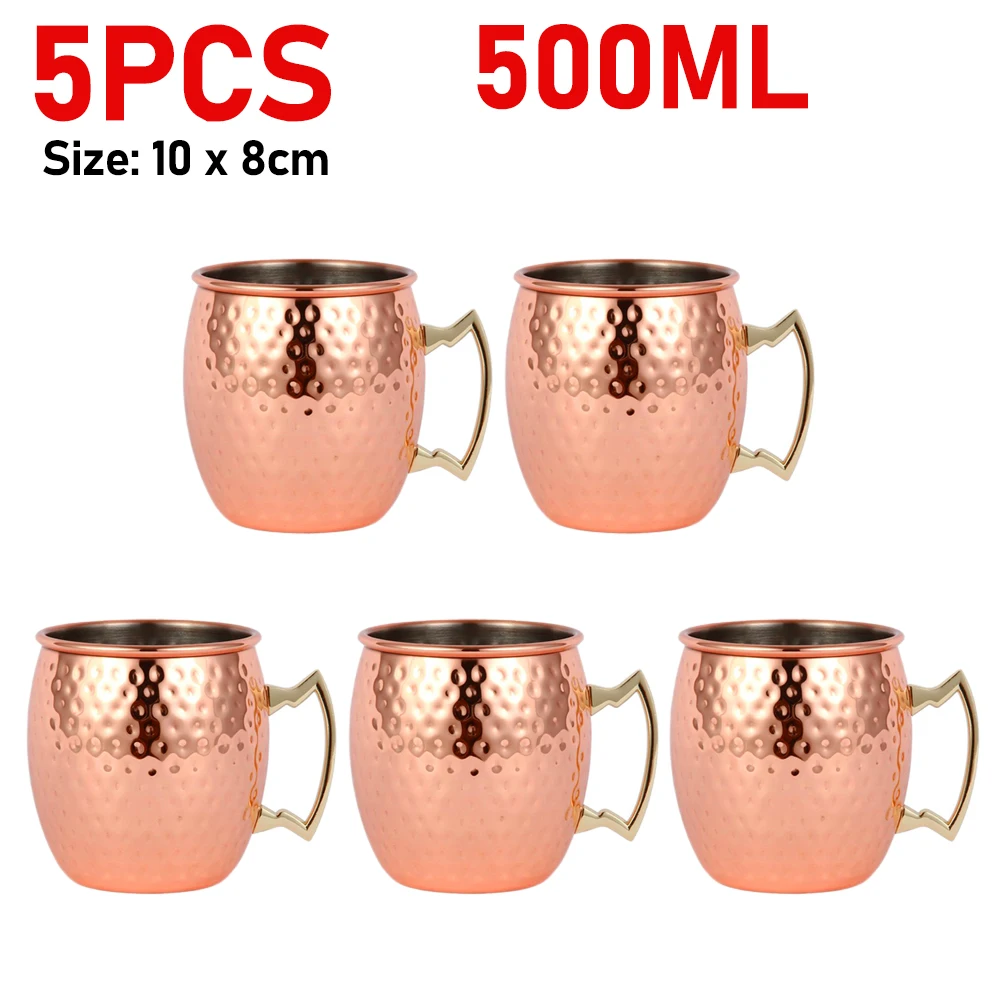 Tasse à vin pour Cocktail, Mule de Moscou, tasse à bière plaquée cuivre martelé en acier inoxydable, tasse à café, Bar, verres pour Ramadan