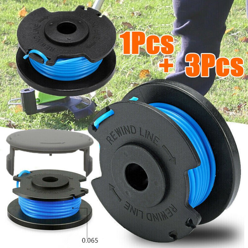 3pcs Trimmer Spool Line With Spool Covers For Ryobi One Lawn Mower Ac14rl3a Outdoor Garden Tools Weeding Tool