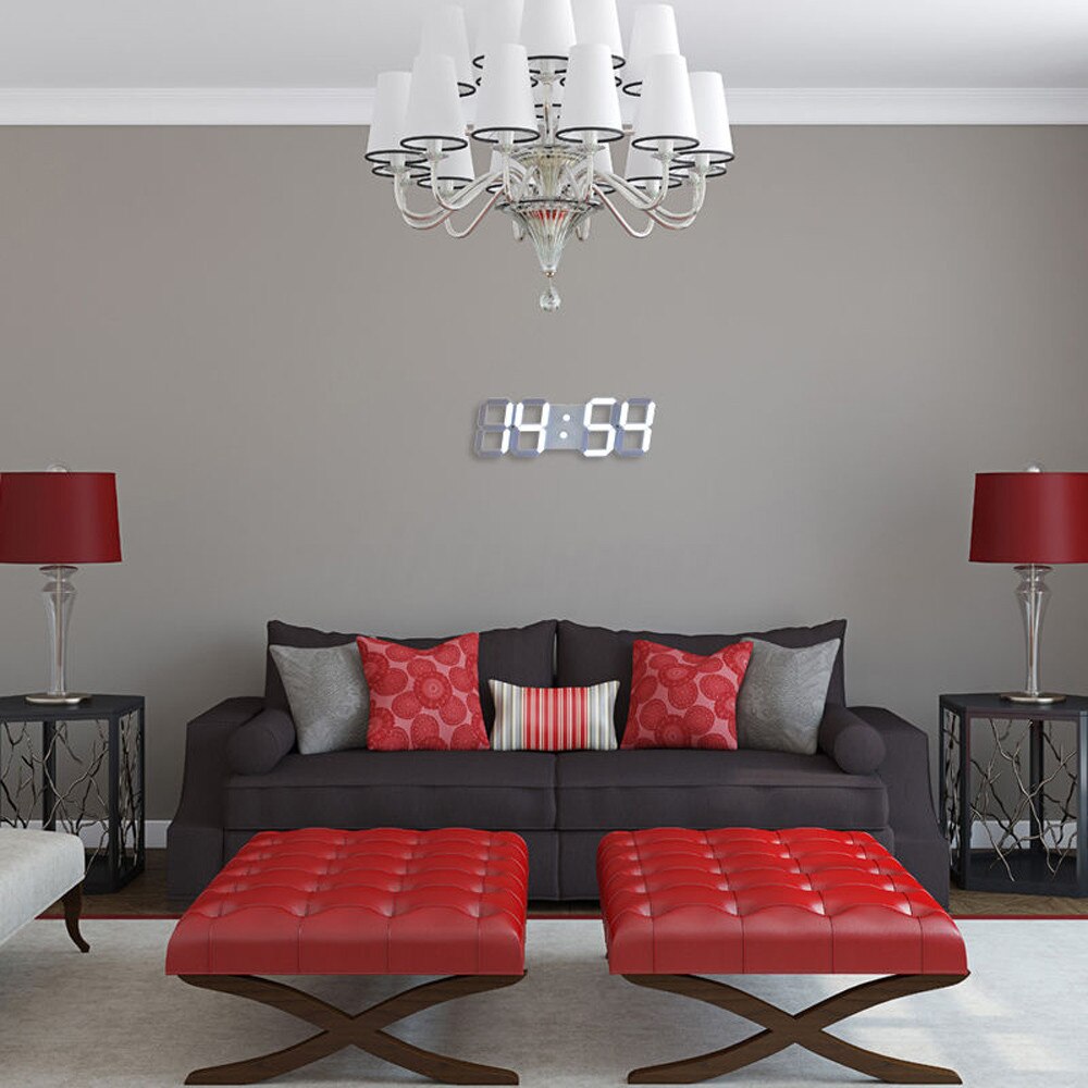 3D LED electronic watch table Modern Digital Alarm Clocks 24 Or 12 Hour Display Table Desk Night Wall Watch Home Office decorate