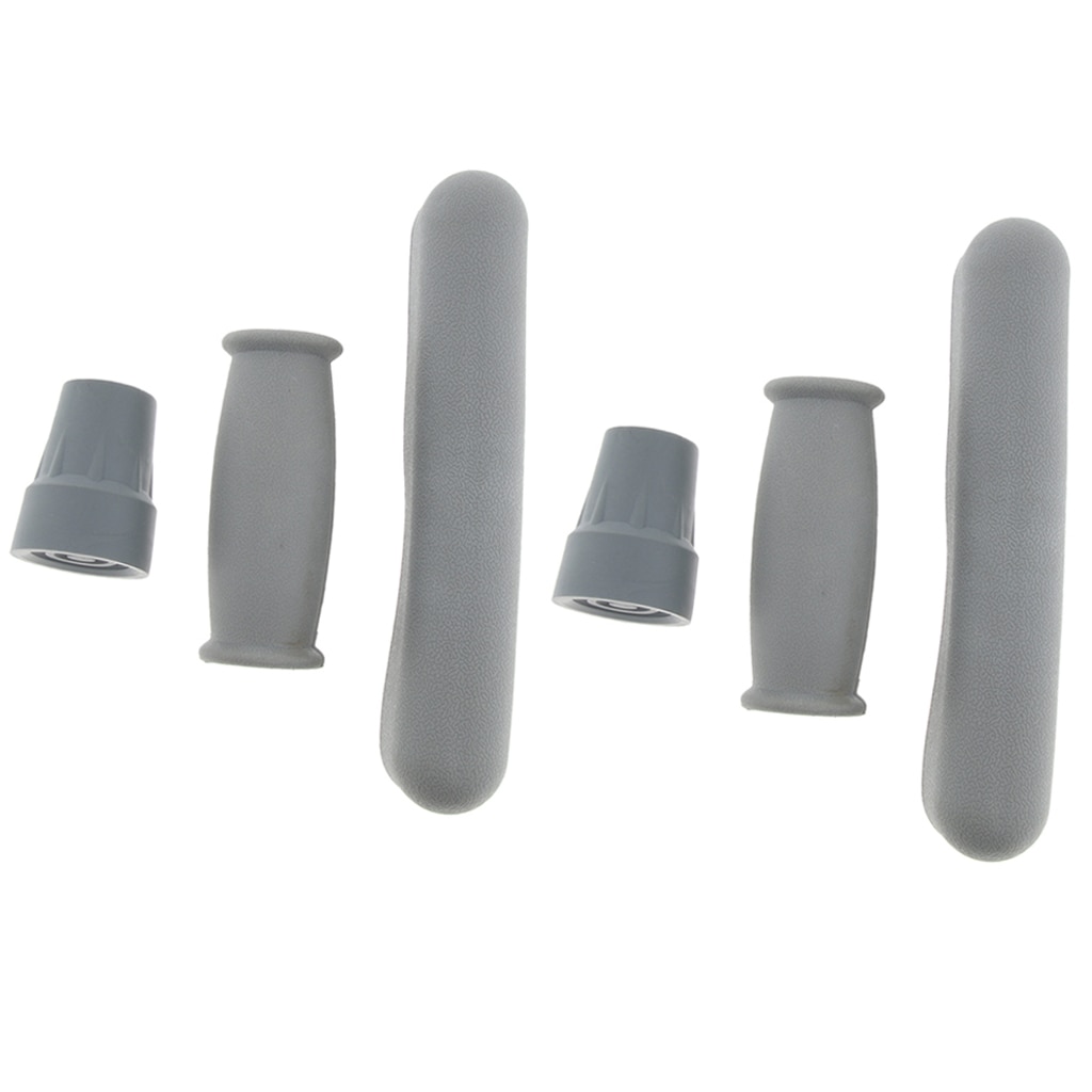 2 ensemble béquille accessoire Kit béquille coussinet + poignée Grip housses + embout cache gris