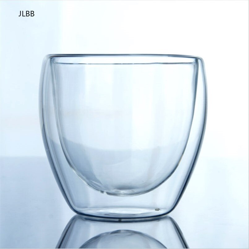 1PC Double-layer Cup 80ml/150ml/250ml/350ml/450ml High Borosilicate Heat-resistant Glass Cup Beverage Cup Double Wall Glass