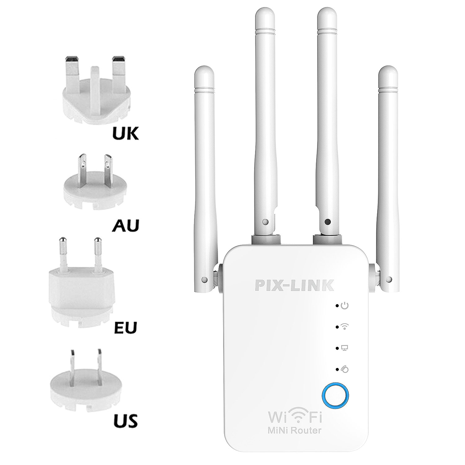 PIXLINK Drahtlose WiFi Verstärker Router 300Mbps WR16 Wi-Fi Palette Verlängerung Booster AP WPS Netzwerk Signal 4 Antennen Einfach installieren