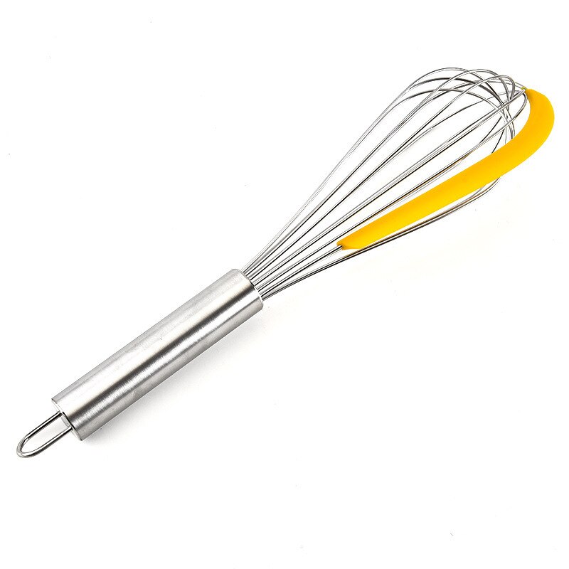 3 Stks/set Met Eieren Separator Eiklopper Rvs Garde Roterende Multifunctionele Handleiding Siliconen Schraper Mixer Stirr