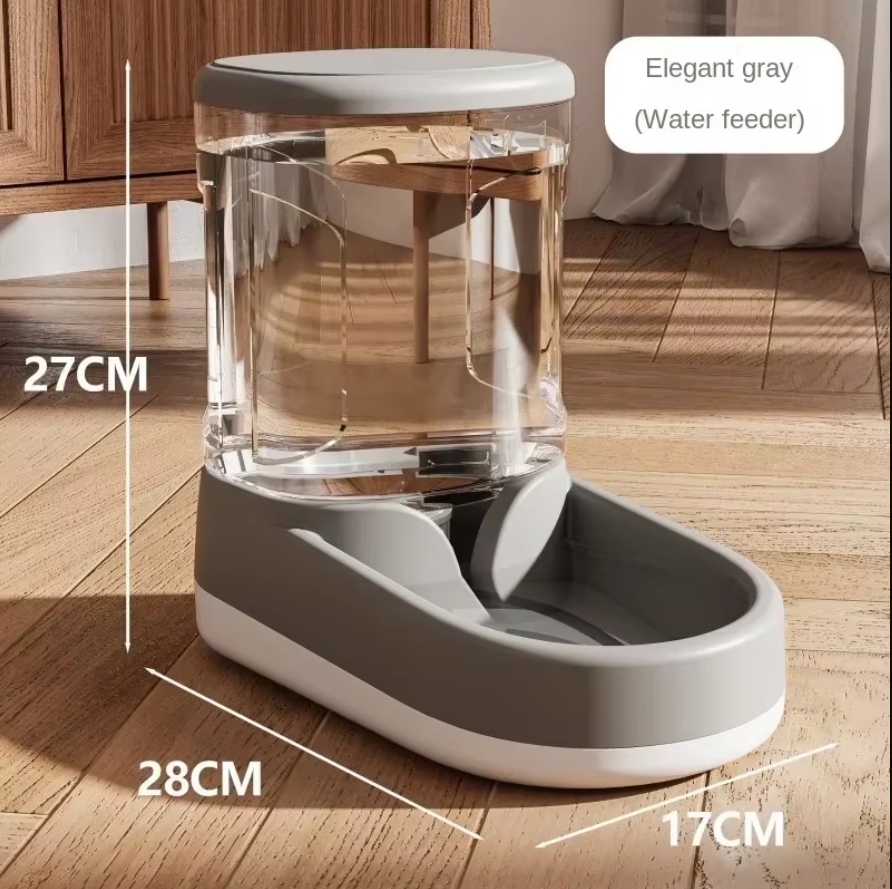 Automatic Pet Water & Food Dispenser - Gravity Flow Feeder for Cats & Dogs: Yellow