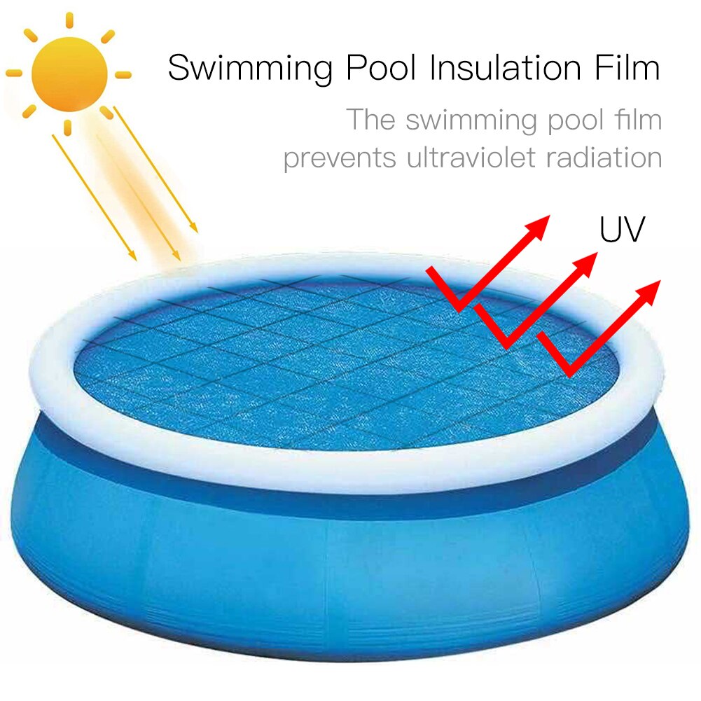 4/5/6/8/10/12/15 Ft Round Swimming Pool Solar Cover Inflatable Round Swim Pool UV-resistant Waterproof Dustproof Heat Cover