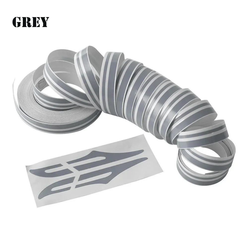 1 rol veelkleurige striping pin streep steamline dubbele lijn tape auto body sticker vinyl sticker auto decoratie styling tools: GRIJS