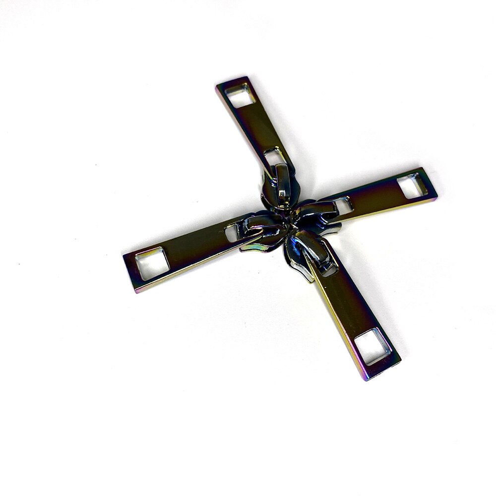 4 Pc Zipper Pull Pulls Slider Replacement Open End Stone Zippers Head Dazzling Multi-color Iridescent Purple