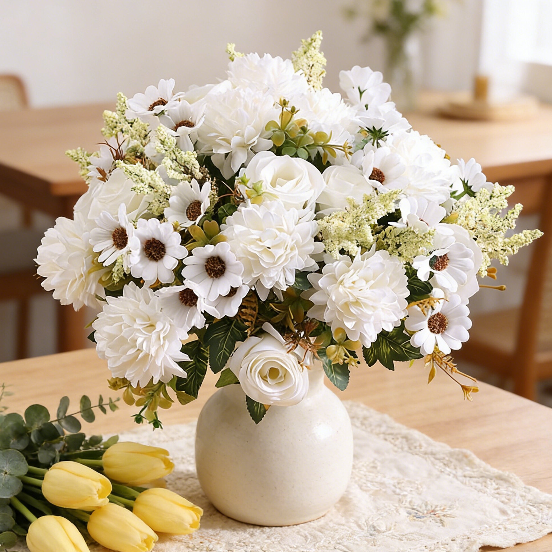 Kunstbloemen Bruidsboeket met rozenkrans Bruiloft Buiten Tuin Huisdecoratie DIY Cadeaus Accessoire