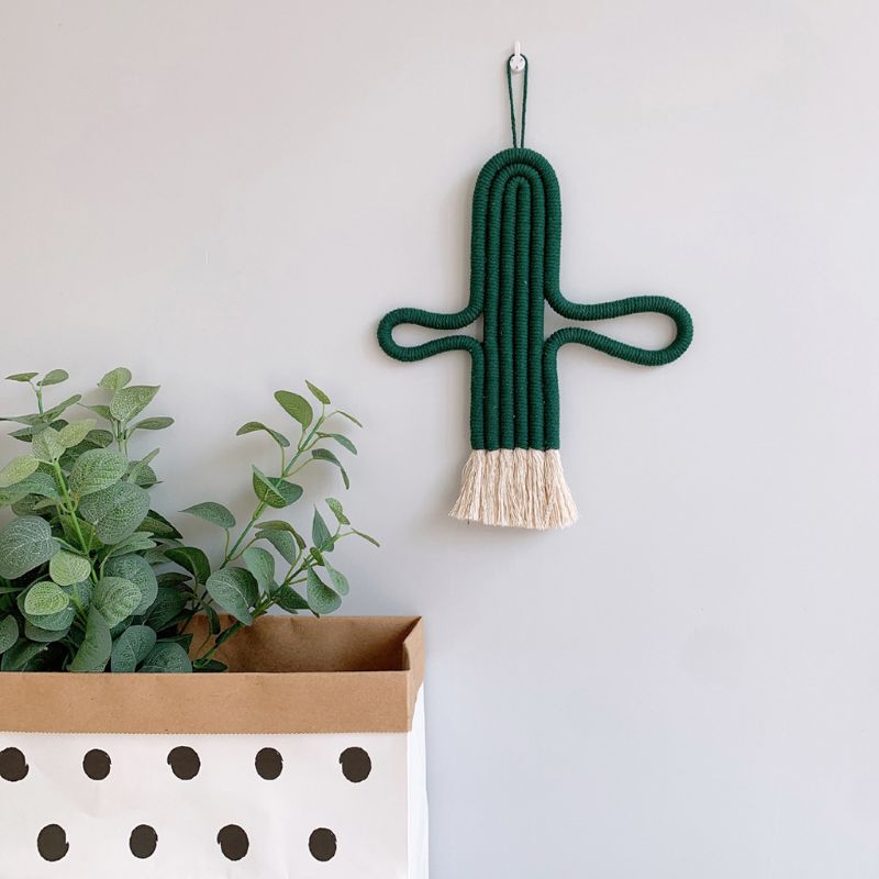 Macramé tenture murale décoration de la maison accessoires Cactus charme voiture tissé à la main tapisserie tenture murale décoration Boho