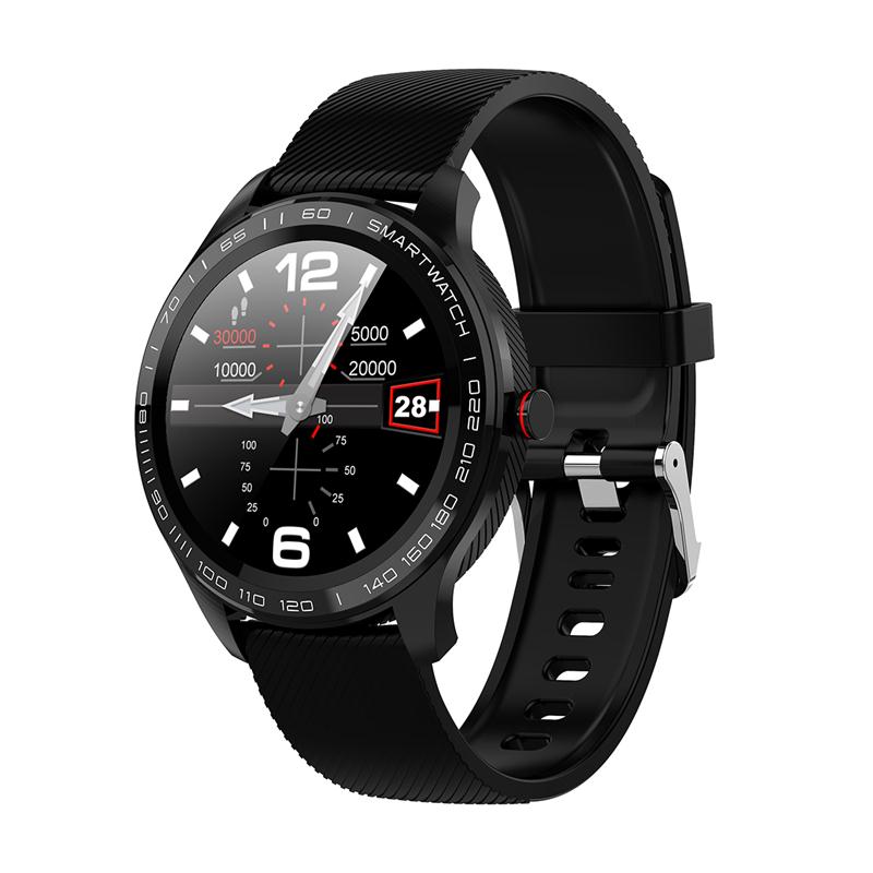 Toque completo relógio inteligente masculino ecg + ppg freqüência cardíaca monitor de oxigênio pressão arterial ip68 à prova dip68 água bluetooth chamada lembrete smartwatch: Black Silica strap