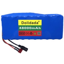 Dolidada 36V battery 10S4P 48Ah battery pack 500W high power battery 36V 48000mAh Ebike electric bicycle BMS