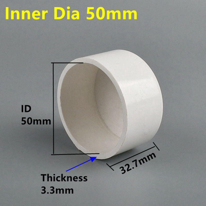 1~5PCS ID 16~50mm White PVC Water Supply Pipe End Cap Connector Garden Irrigation Farm Accessories Adapter Aquarium Tank Fitting: grey / 1/4''