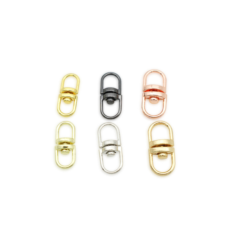 50 Uds. Conector giratorio de ojo giratorio de aleación de Zinc "forma de 8" para llavero de adorno DIY cartera llavero circular redondo 6 colores