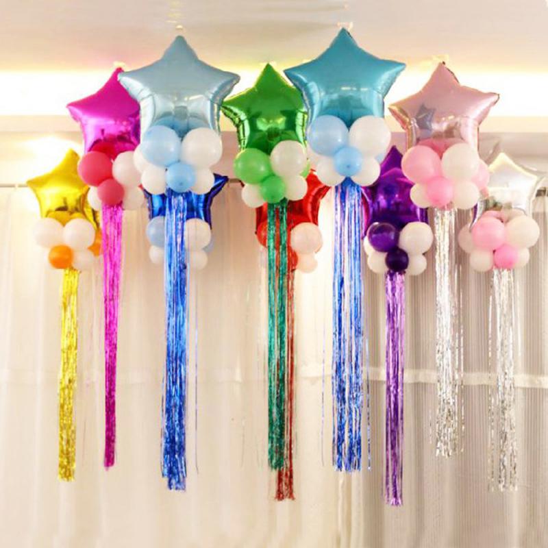 Oropel de flecos de aluminio DIY, cortina, cinta de guirnalda, globos, Baby Shower, cumpleaños, decoraciones bodas fiestas, 1 Uds.