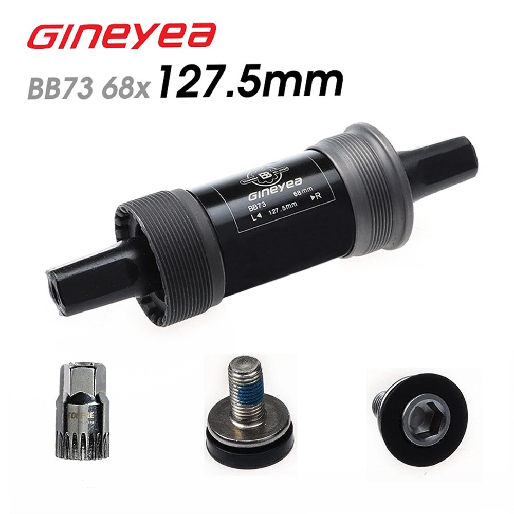 Gineyea Bike Bottom Bracket 116 118 120 122.5 127.5 mm Crank Axis Quare Hole MTB Bicycle Parts BB FOR Square Tapered Spindle C: 127.5mm