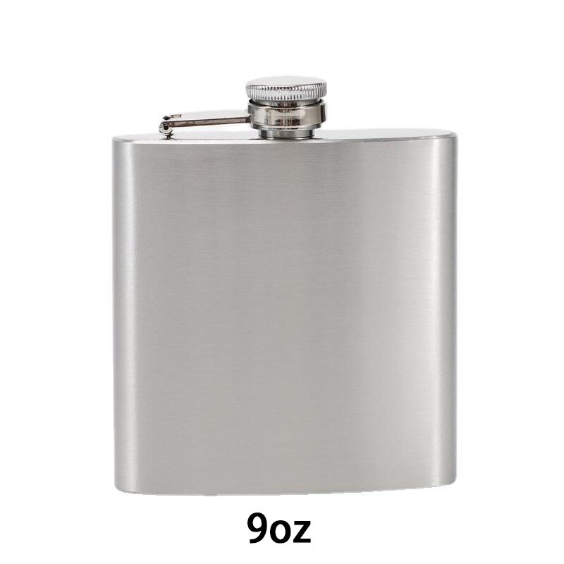 Hip Flask Stainless Steel Pocket Flask 7/8/9 Oz Drink Holder Whiskey Vodka Rum Liquor Home Decor: 9oz