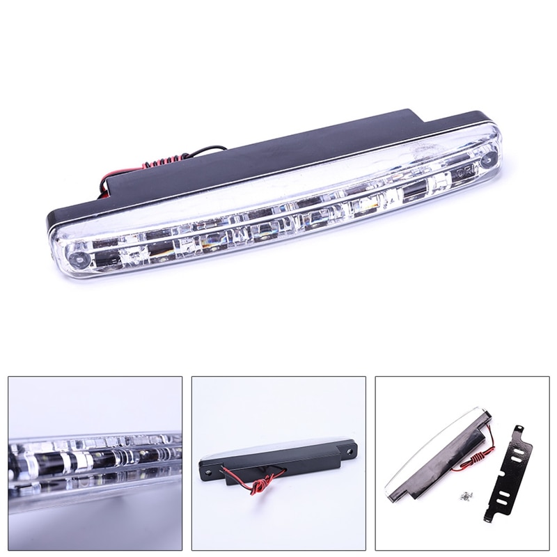 Car-styling 8LED Daytime Running Light Cars The fog Driving Daylight Head lamps For Automatic Navigation Lights White