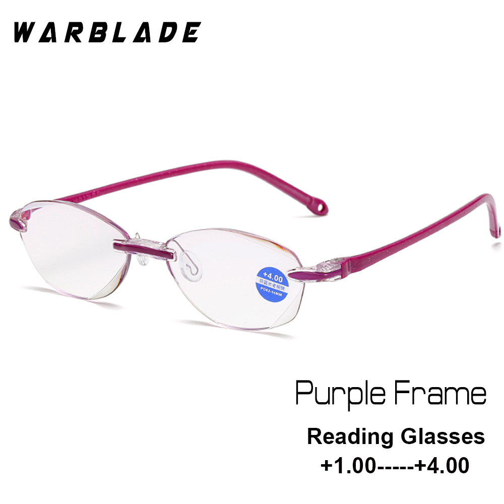 WarBLade Women&#39;s Half Metal Frame Lenses Reading Glasses Femal Eyewear +0.5 +0.75 +1.0 +1.5 +2.0 +2.5 +3.0 +3.5 +4.0