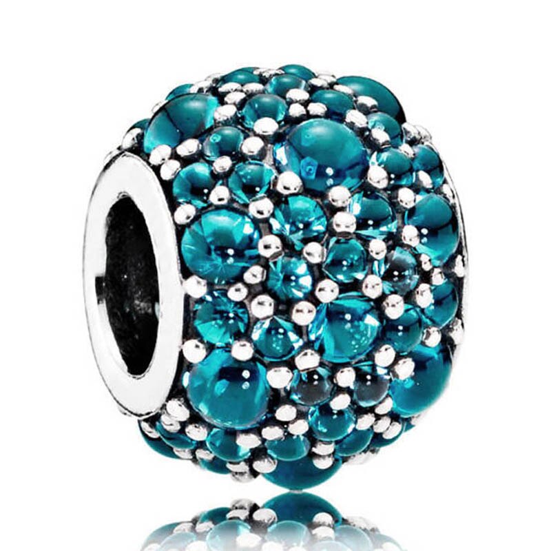 925 Sterling Silver Charm Shimmering Droplet Mosaic Ball Heart Elevated Star Starfish Beads Fit Popular Bracelet Diy Jewelry: 5