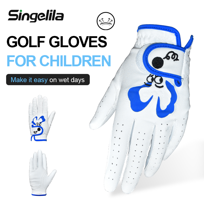 Singelila Kids Girls/Boys Golf Gloves Cool Leather Hands Training Summer Flower Color Breathable Non-slip Gloves 1 Pair