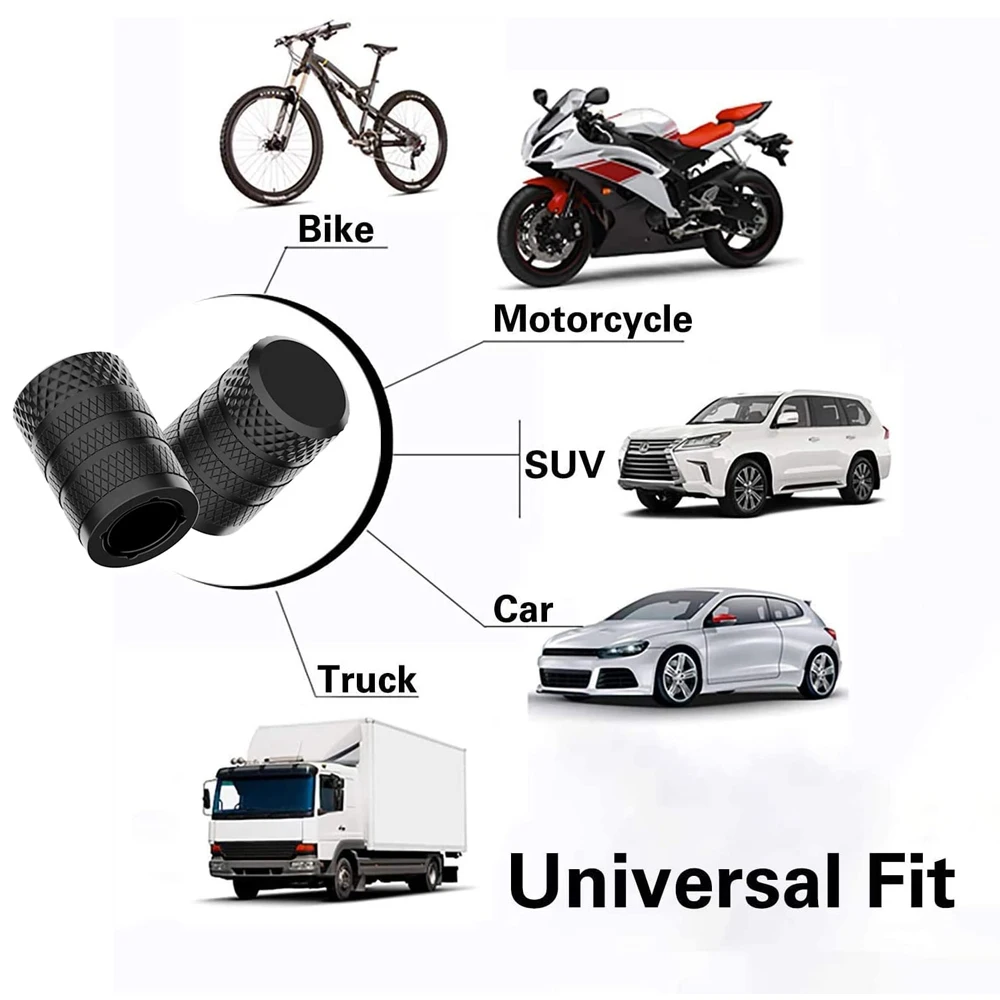TQQTQQ Tapa de válvula de neumático de aluminio de 4/8/12 piezas, resistente a la corrosión, cubiertas de vástago universales para automóviles, camiones, motocicletas, SUV y bicicletas