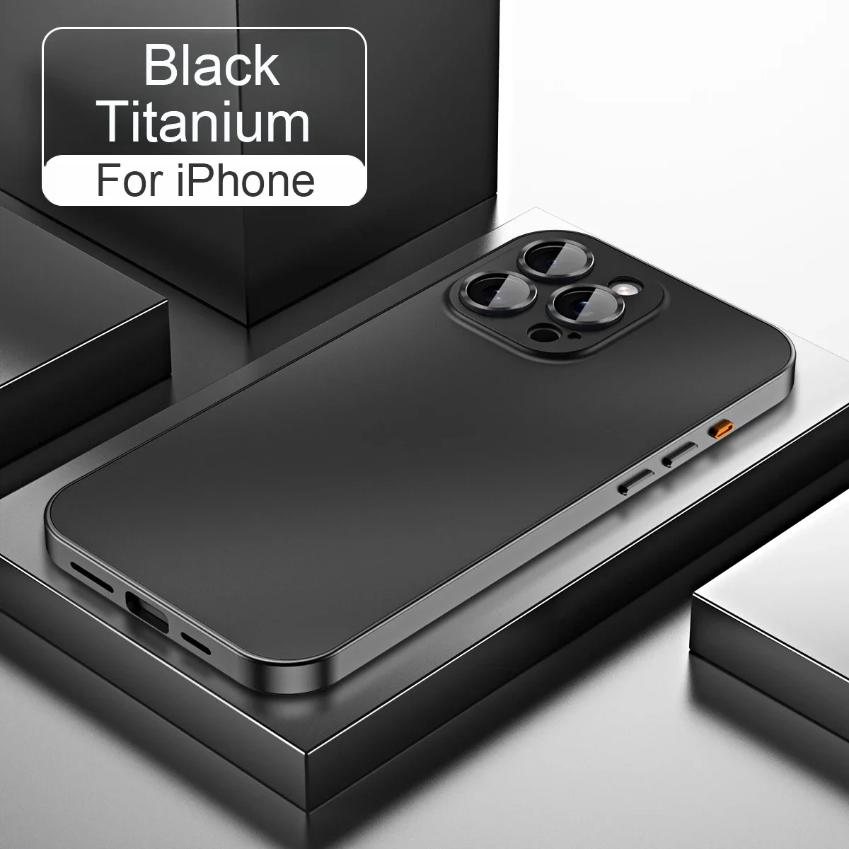 Funda de teléfono con marco de Metal de aluminio de lujo para iPhone 16, 15, 14, 13, 12 Pro Max Plus, lente de cámara, protección de cristal, cubierta trasera de PC a prueba de golpes: Beige / IPhone 14 Plus