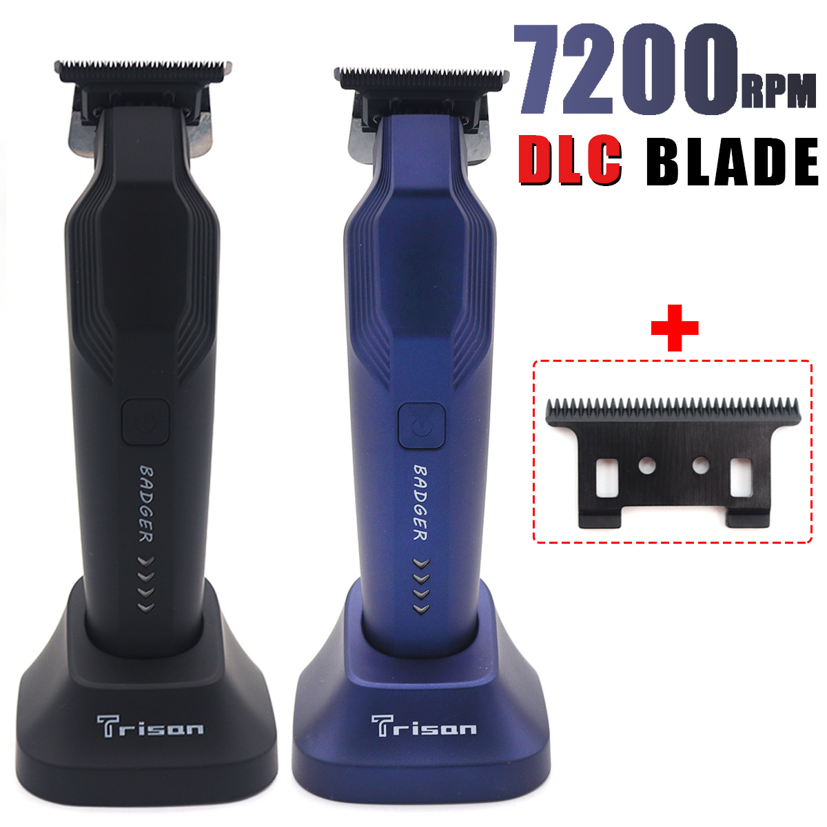 Cortadora de pelo para hombres, cuchilla en T DLC de grafito con cargador de Base, cortadora de pelo USB inalámbrica de poco ruido, máquina de acabado