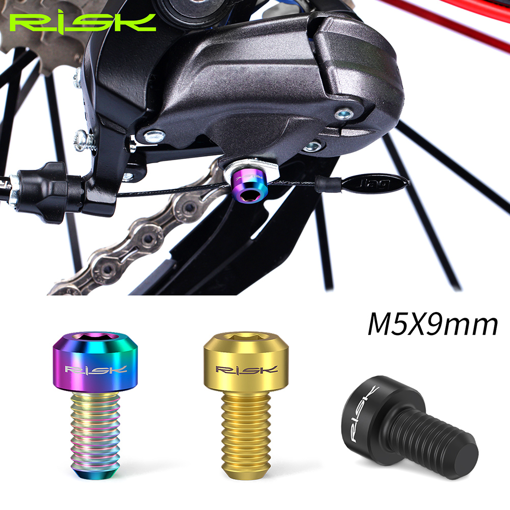 Risk 2 st  m5 x 9 mm cyklar fram bakväxel tråd innerlinje fix pressbult titanlegering mtb mountainbike kabel linje bult