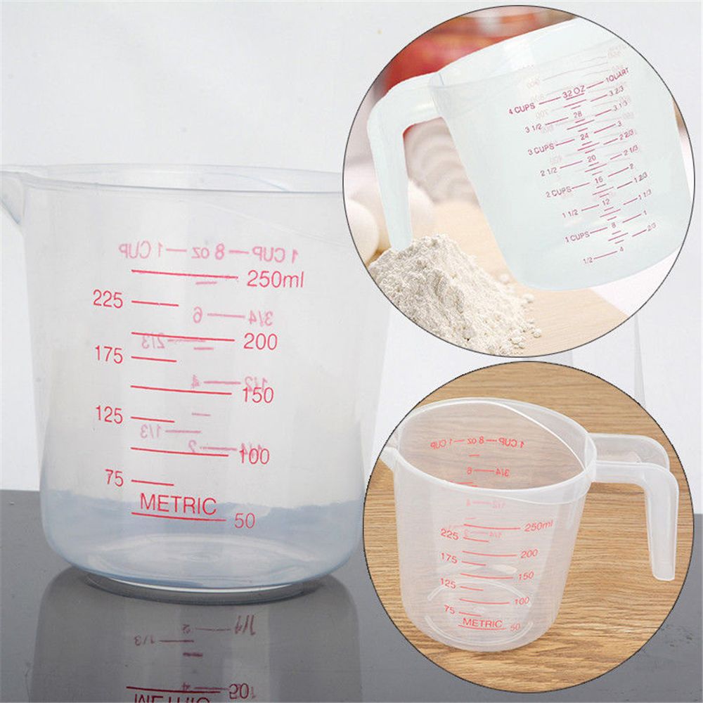 1L Plastic Maatbeker Cup Afgestudeerd Oppervlak Koken Bakkerij Container Leren Briefpapier Laboratorium Benodigdheden