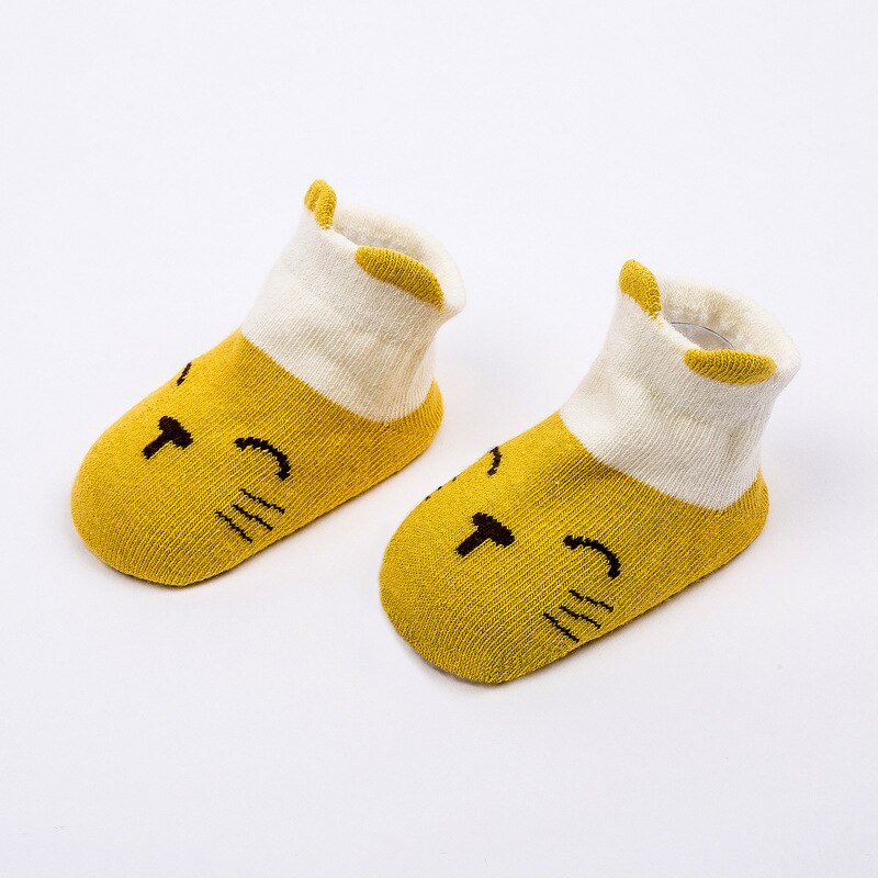 6 Paren/partij 0 Tot 2 Jaar Baby Sokken Lente Zomer Leuke Cartoon Low Cut Sokken Voor Pasgeborenen Baby Jongen Meisje anti-Slip Katoenen Sokken: Yellow 6 Pairs / 0-12M