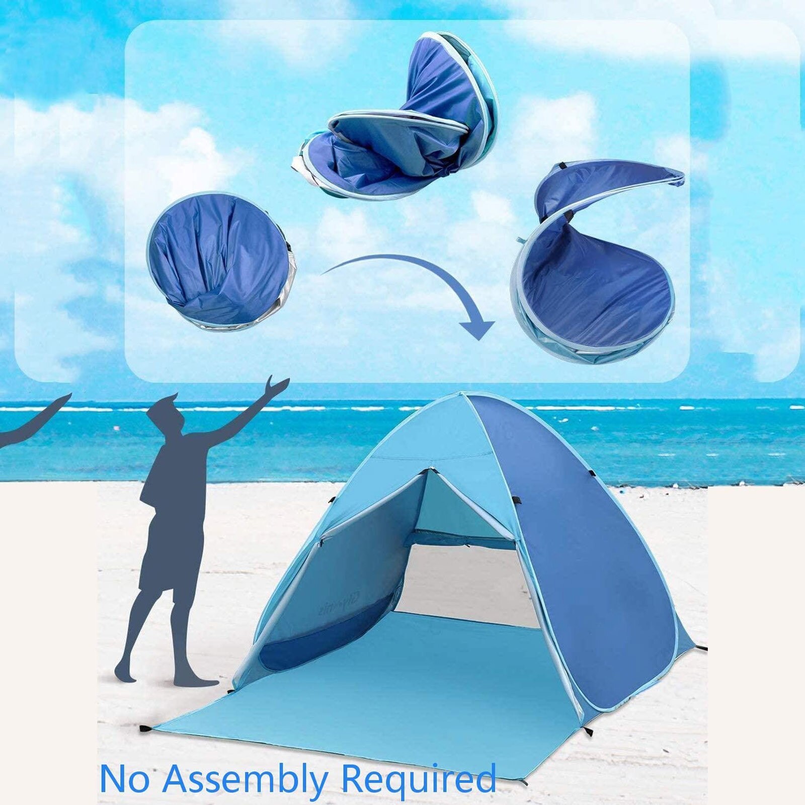 40# Automatic Set-up Camping Tents Portable Beach Shade Tent Outdoor Uv Protection Tents Multifunctional Wigwam