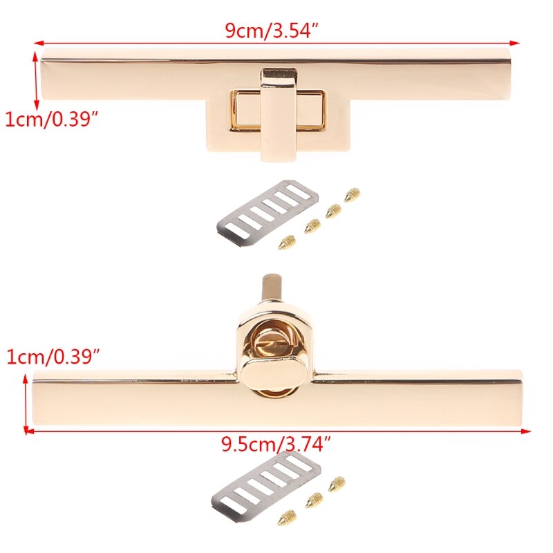 THINKTHENDO Metal Clasp Turn Locks Twist Lock for DIY Handbag Craft Bag Purse Hardware Gold Bag Accessories