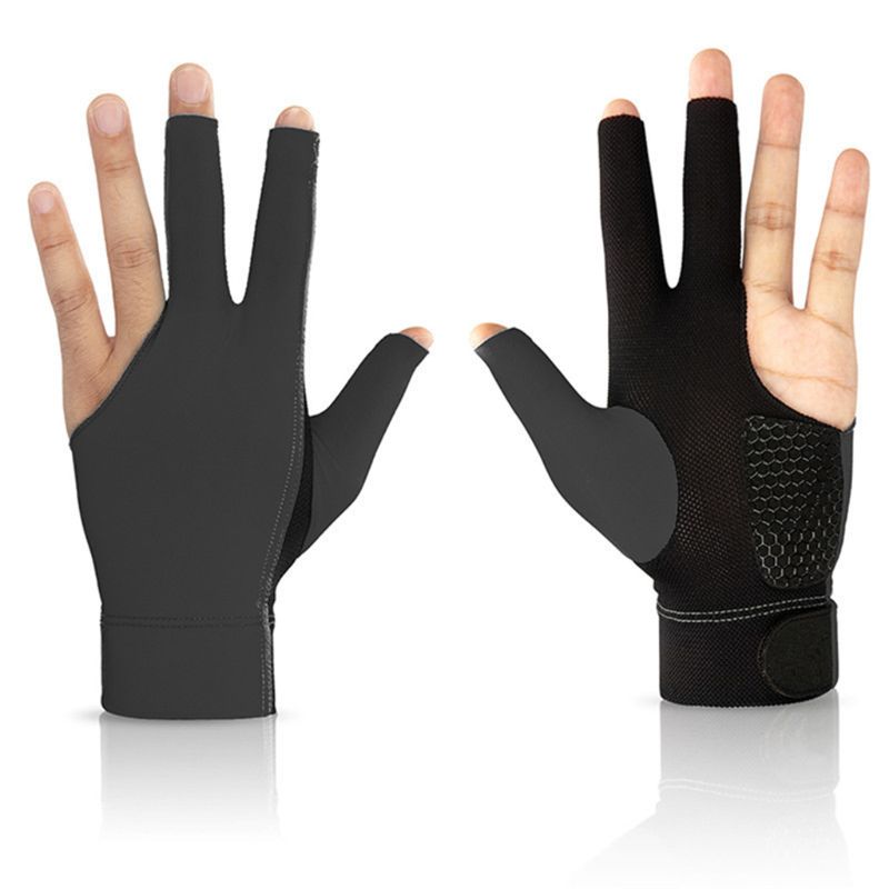 1pc Billiards Three Finger Gloves Lycra Anti Skid Snooker Billiard Cue Glove Pool Left Hand High Elasticity for Unisex