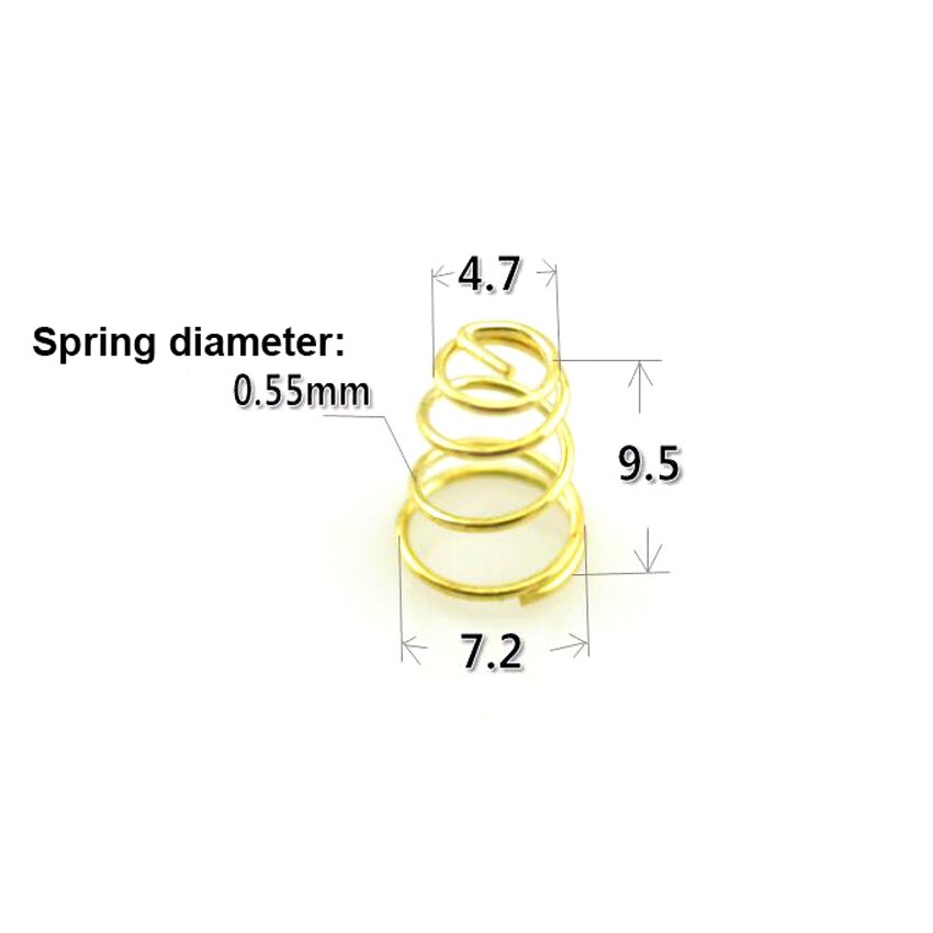 7.2x 9mm 9x17.5mm DIY Springs Gold Plated Battery Driver Contact Support Spring LED Flashlight DIY Part switch spring 5PCS