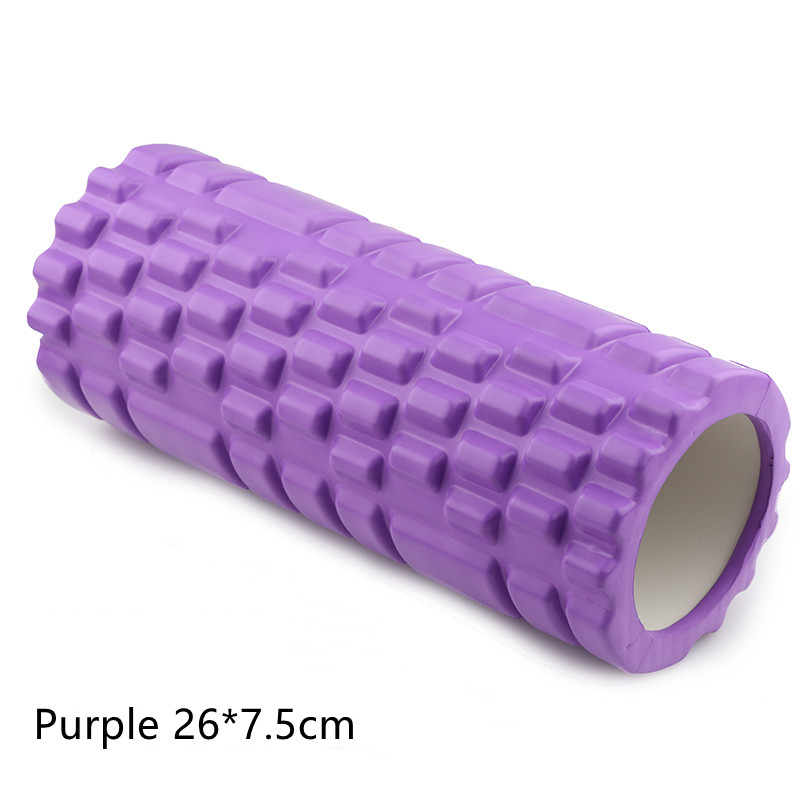 1 stk 26*7.5cm fitness rulle yoga foam roller fitness yoga tilbehør yoga cube foam roller muskel relax skum massage rulle: Lilla