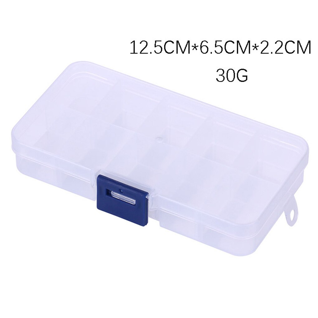 elenxs 8/10/15 Grid Fishing Clear Storage Box Transparent Fish Hook Organizer Plastic Jewelry Container