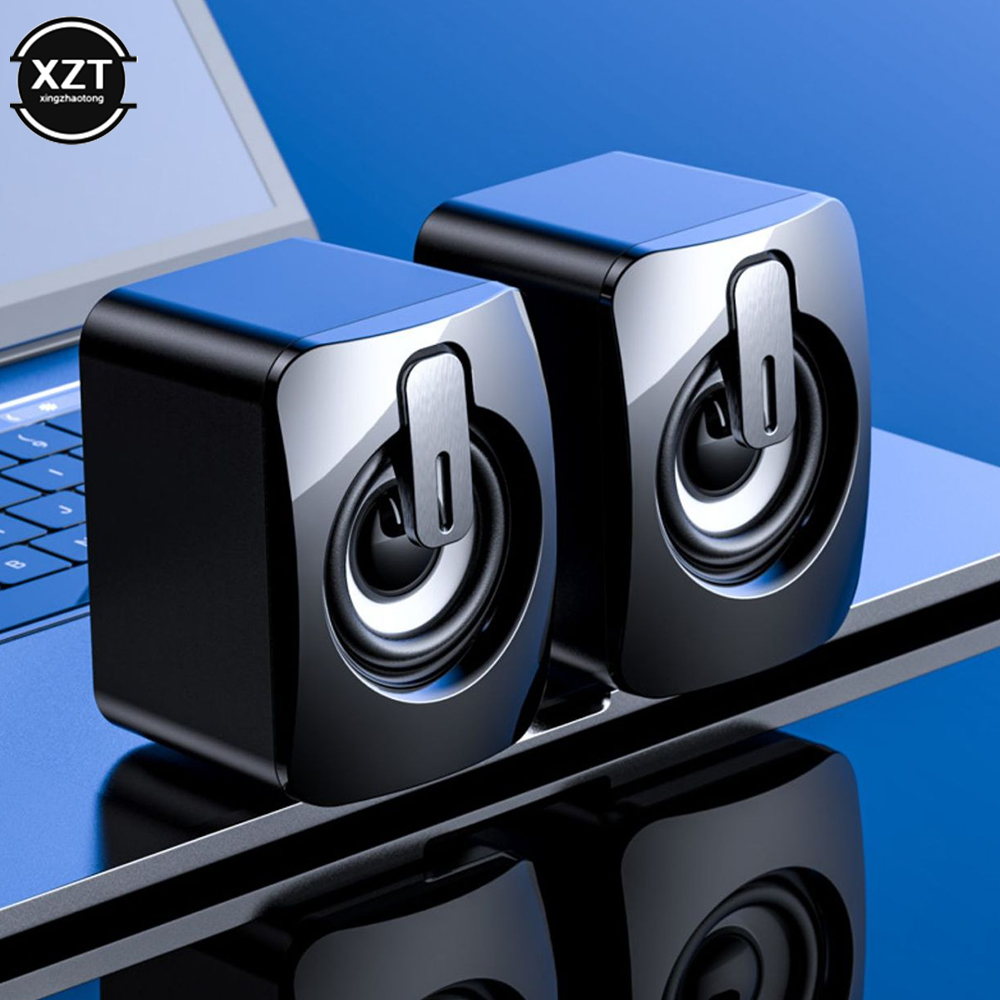 2 st. ljud-pc-datorhögtalare ljudlåda för pc hifi stereomikrofon usb-kabel med led-lampa för stationär dator