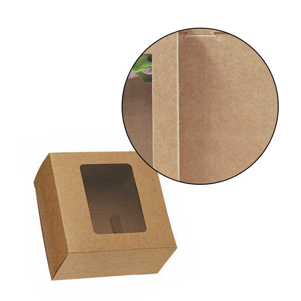 12pcs Kraft Paper Box with Window Handmade Soap Box Jewelry Cookies Candy Box Wedding Box Party Decoration