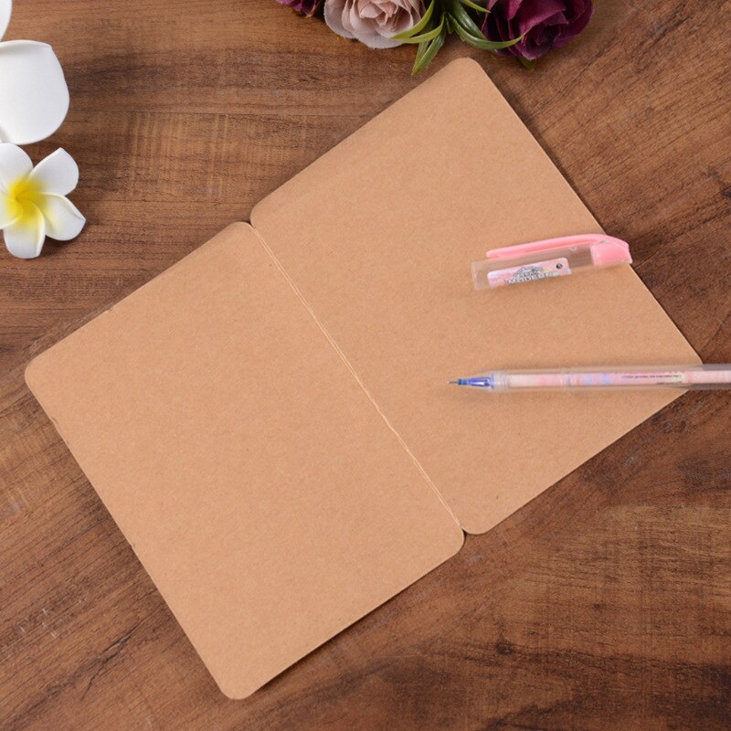 5pcs Thick kraft paper simple blessing message universal thank you card folding flower shop handwritten greeting card