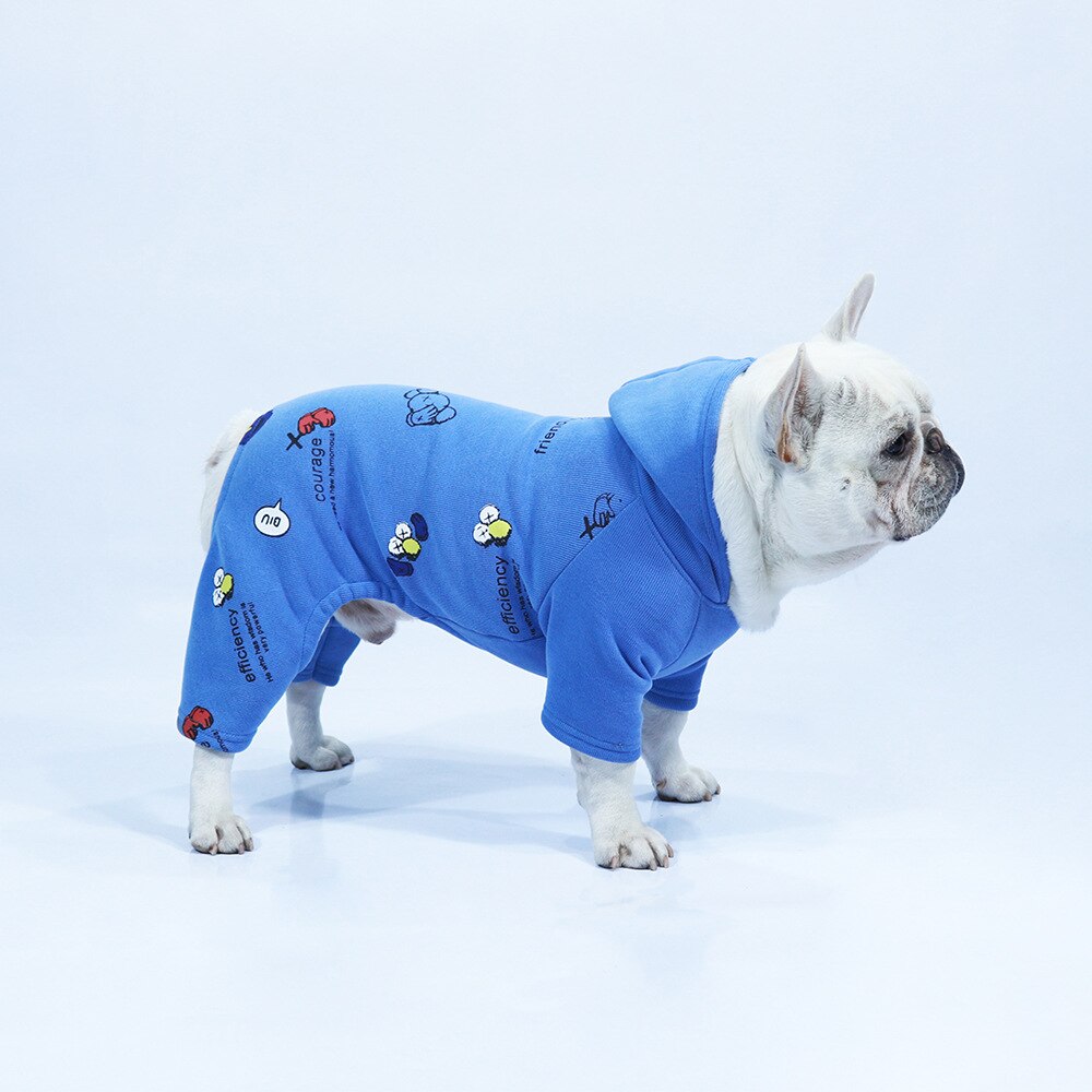 Mono con capucha para perro, ropa para perros, bulldog francés, , pijama