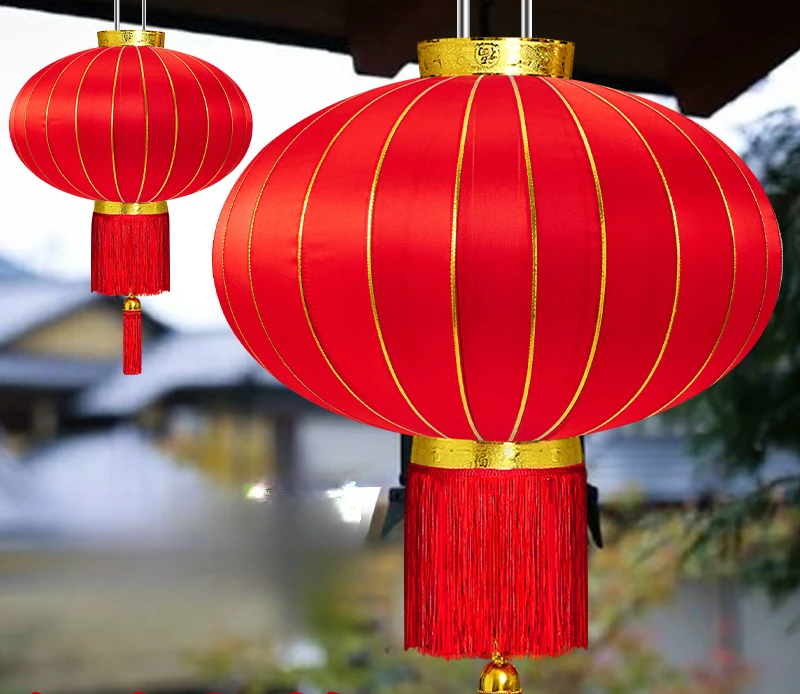 2PCS Big Red Lantern Spring Festival Outdoor Door Decoration Chinese Year Decorations Lantern Chinese Style