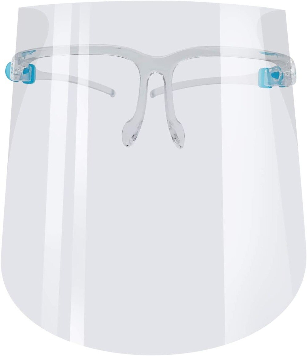 Máscara de plástico transparente con visera protectora para adultos y niños, máscara que cubre la cara, transparente, 10 Uds.